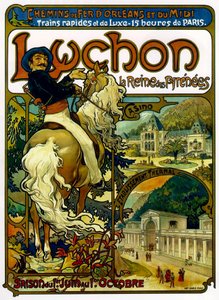 Affiche pour les trains vers Luchon, France, 1895